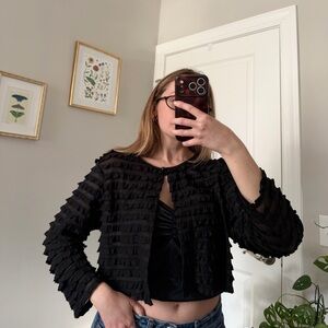 Black Ruffle Blouse